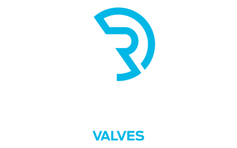 Reliance Valves logo white text on a blue background.