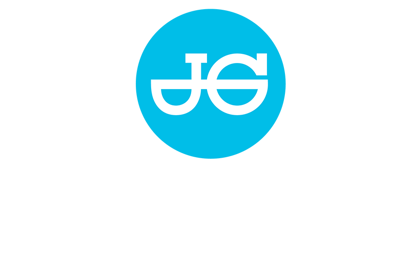 JG Speedfit logo white text on blue background.