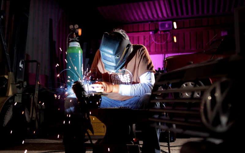 Edd China working on a car