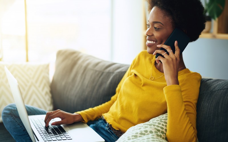 Lady using laptop