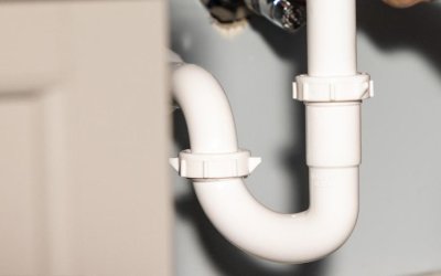 Close up of EZ-Flo p-trap installation
