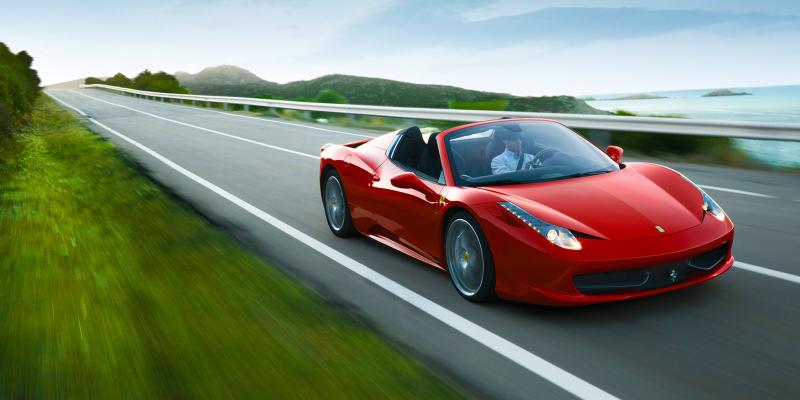 Ferrari on the road