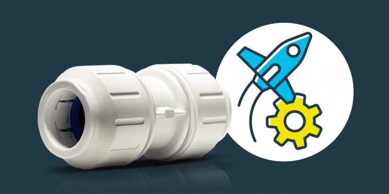 Image of JG Speedfit product and rocket icon