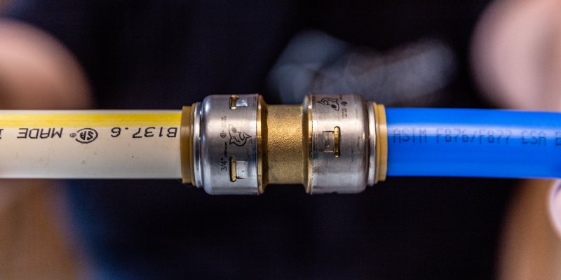 SharkBite Max Fitting Transitioning from CPVC to PEX Pipe 