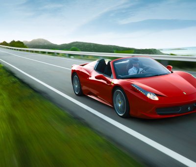 Ferrari on the road