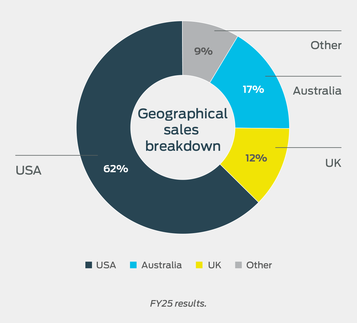 Geographical sales breakdown